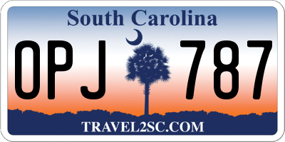SC license plate OPJ787