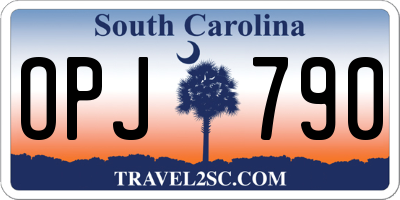 SC license plate OPJ790