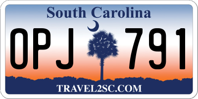 SC license plate OPJ791