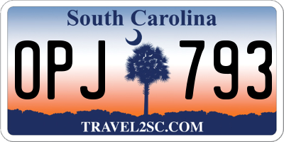 SC license plate OPJ793
