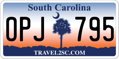 SC license plate OPJ795