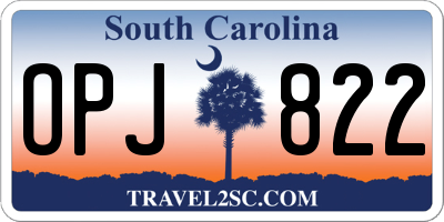 SC license plate OPJ822