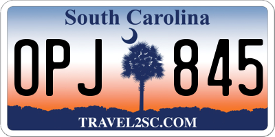 SC license plate OPJ845