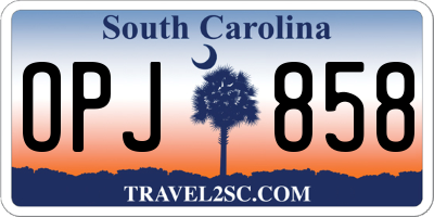 SC license plate OPJ858