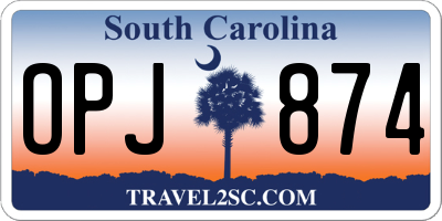 SC license plate OPJ874