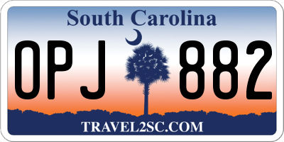 SC license plate OPJ882