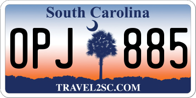 SC license plate OPJ885