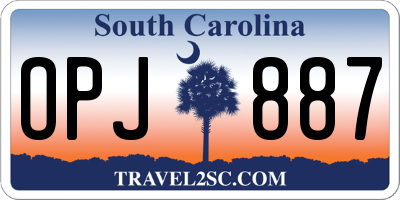 SC license plate OPJ887