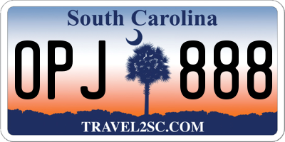 SC license plate OPJ888