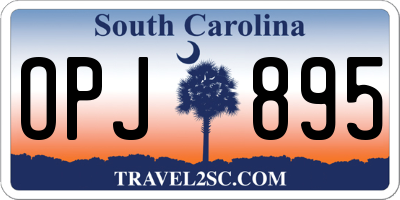 SC license plate OPJ895