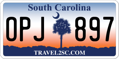 SC license plate OPJ897