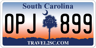 SC license plate OPJ899