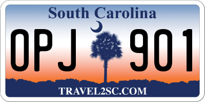 SC license plate OPJ901