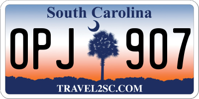 SC license plate OPJ907