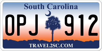SC license plate OPJ912