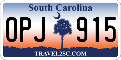 SC license plate OPJ915