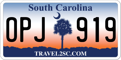 SC license plate OPJ919