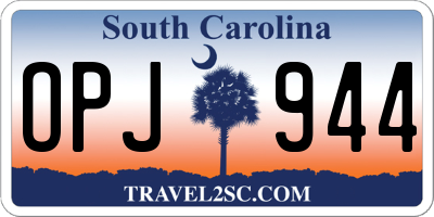SC license plate OPJ944