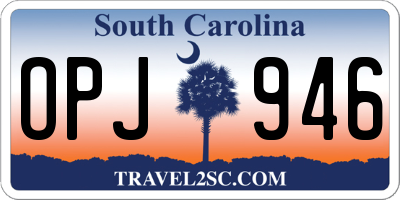 SC license plate OPJ946