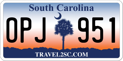 SC license plate OPJ951