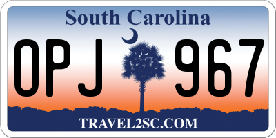 SC license plate OPJ967