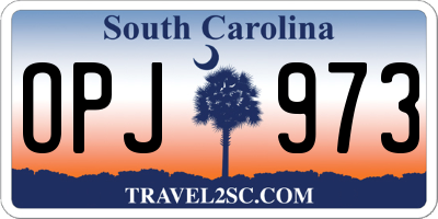 SC license plate OPJ973