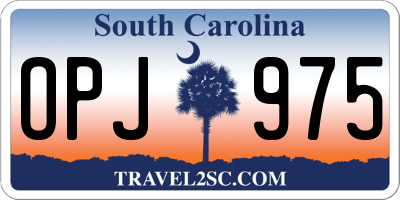 SC license plate OPJ975