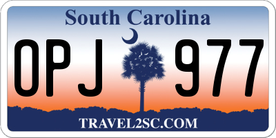 SC license plate OPJ977