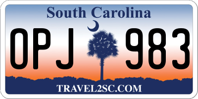 SC license plate OPJ983