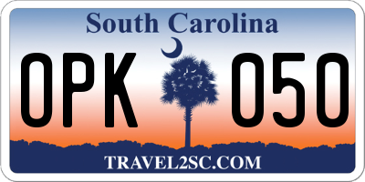SC license plate OPK050