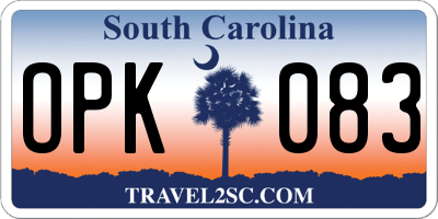 SC license plate OPK083