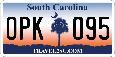 SC license plate OPK095