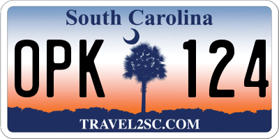 SC license plate OPK124