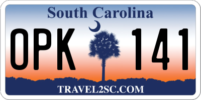 SC license plate OPK141