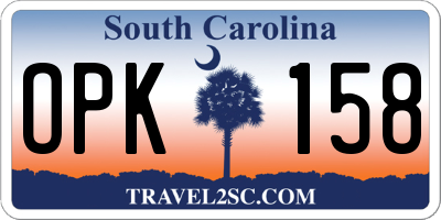 SC license plate OPK158