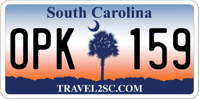 SC license plate OPK159