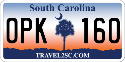 SC license plate OPK160