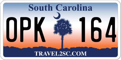 SC license plate OPK164