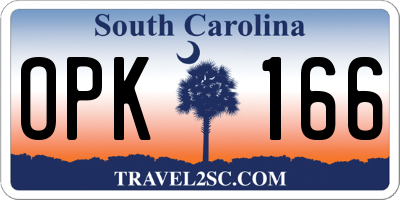 SC license plate OPK166