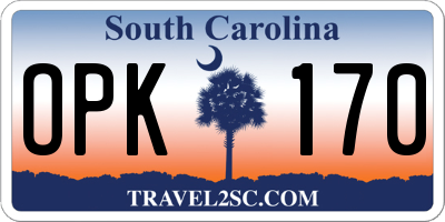 SC license plate OPK170