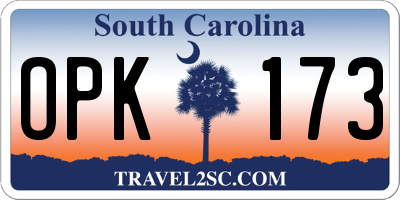 SC license plate OPK173