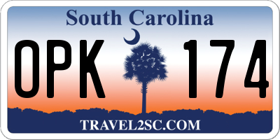 SC license plate OPK174