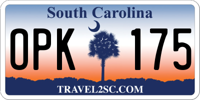 SC license plate OPK175
