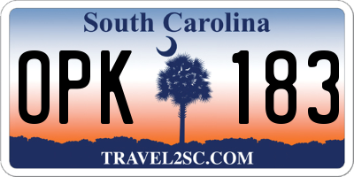 SC license plate OPK183