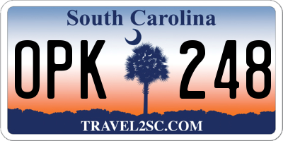 SC license plate OPK248