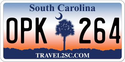 SC license plate OPK264