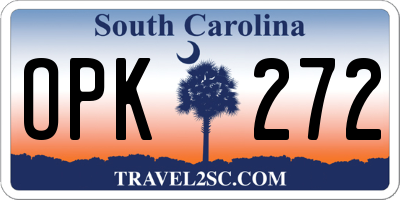 SC license plate OPK272