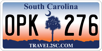 SC license plate OPK276
