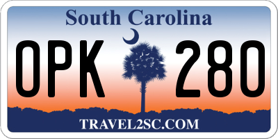 SC license plate OPK280