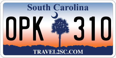 SC license plate OPK310